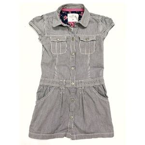 H&M Girls Striped Button Up Dress Size 5
